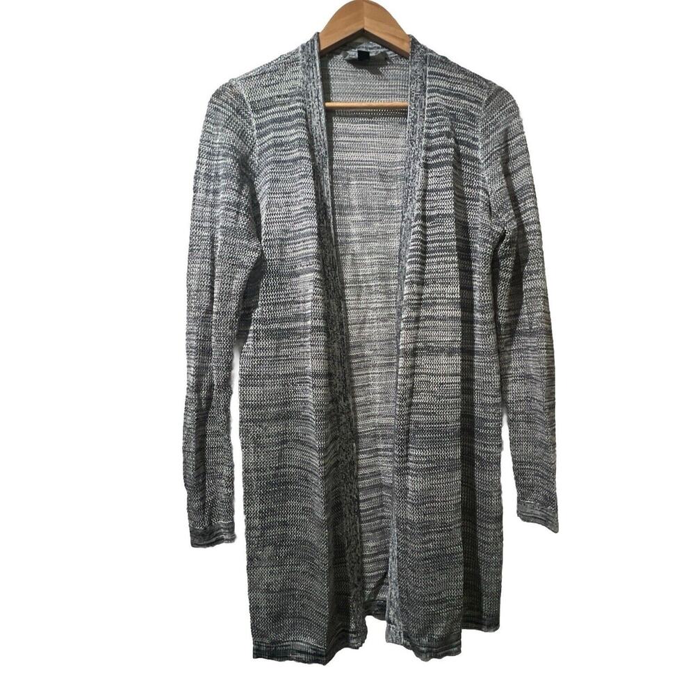 Ann Taylor Women's Grey Cardigan M Medium Open Jacket sweater career casual